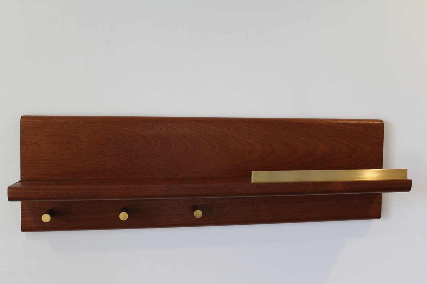Sapele and Brass Entry-way Organiser