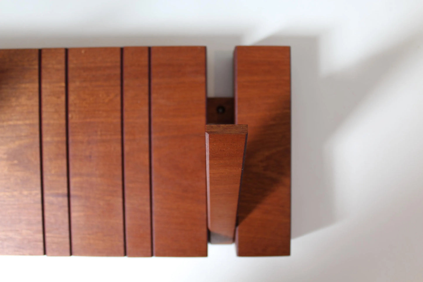 Oak and Sapele Flip-down Coat Rack