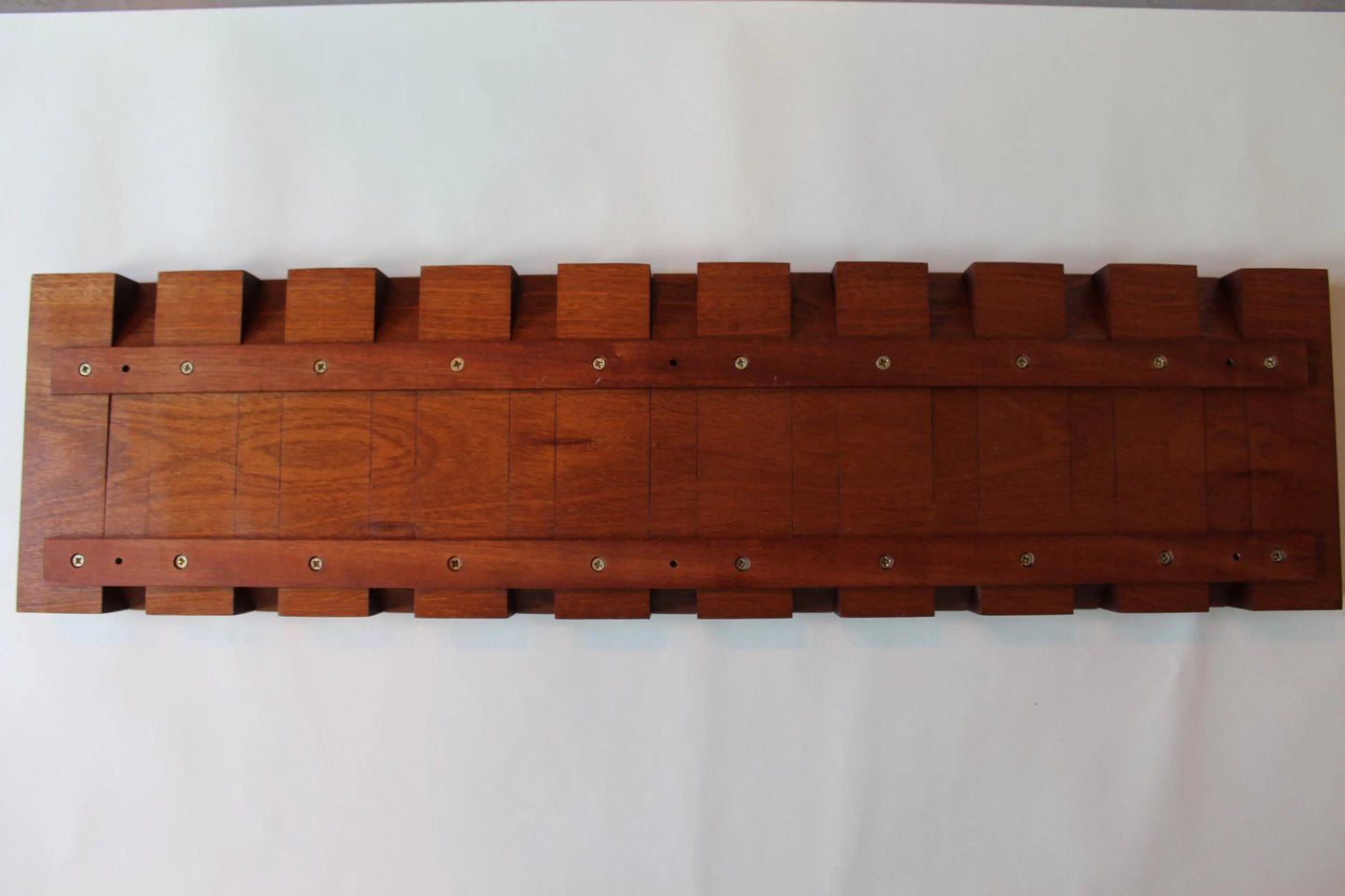 Oak and Sapele Flip-down Coat Rack