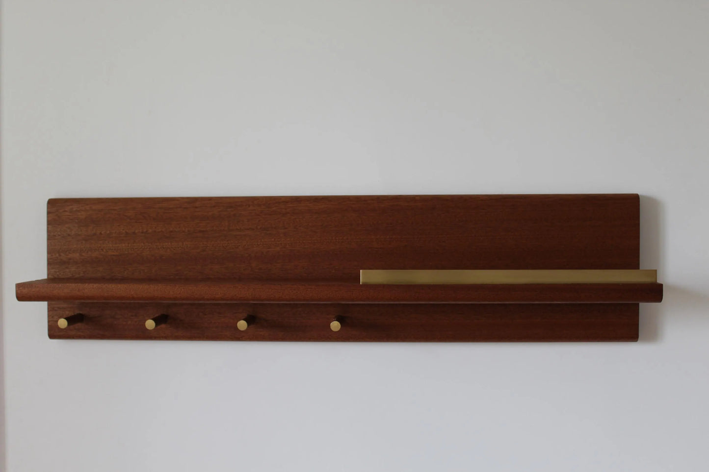Sapele and Brass Entry-way Organiser
