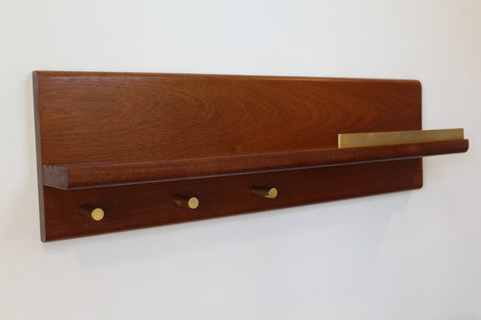 Sapele and Brass Entry-way Organiser