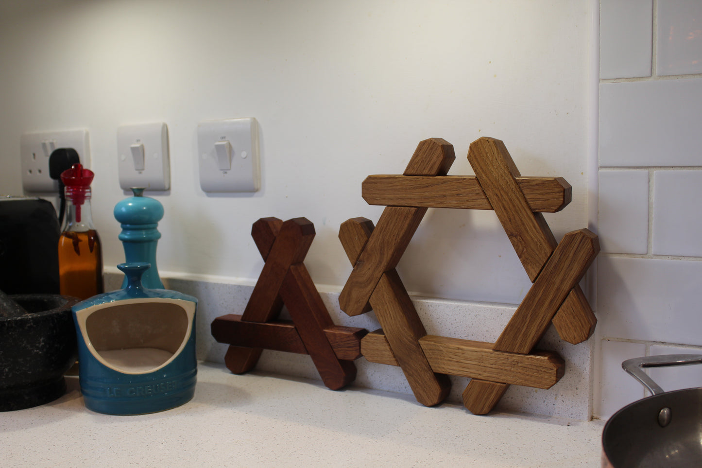 Handmade Oak and Sapele Trivet/Pot Stand